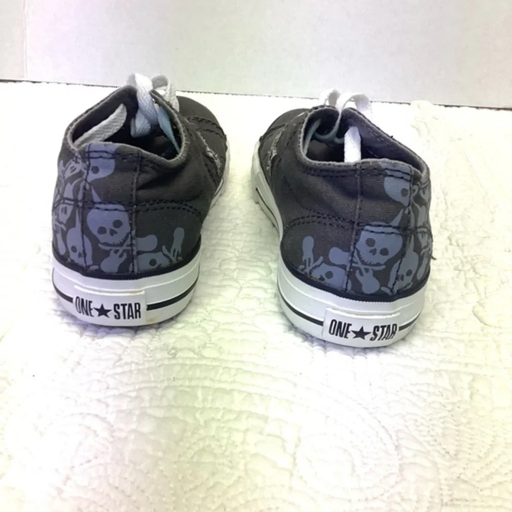 Converse One ⭐️ Star‎ Skulls Guitars Canvas Shoes Junior US 3.5 Grey Worn once